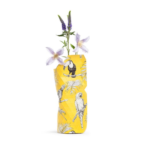 [ TINY MIRACLES ]Paper Vase Cover Yelllow Birds -Small